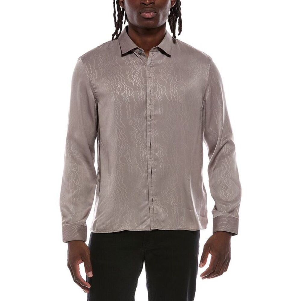 John Varvatos Mens Hickory Shirt, Brown